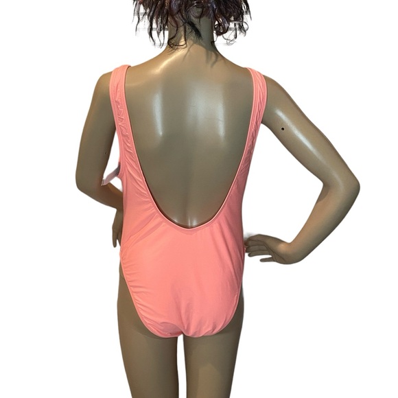 Sports Illustrated Deep V-Neck Coral Swimsuit Swim Bathing Suit Size 12 NWT - Picture 4 of 8